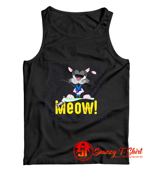 meow cat funny gift for cats lovers Tank Top