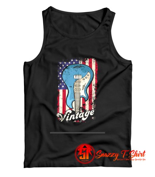 merican Flag Vintage Guitars Tank Top