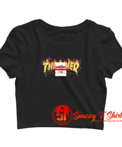 thrasher supreme anti Crop Top Shirt