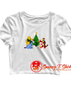 tiger piglet and pooh friends christmas Crop Top Shirt